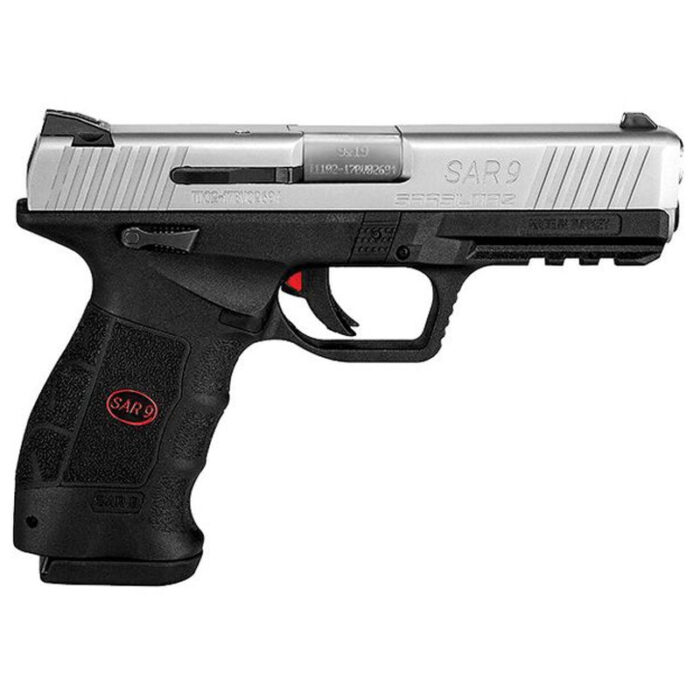Sarsilmaz USA SAR 9 Semi Auto Pistol 9mm Luger 4.4" Barrel 10 Rounds Fixed Sights Striker Fired Accessory Rail Polymer Frame Two Tone Finish - Image 1