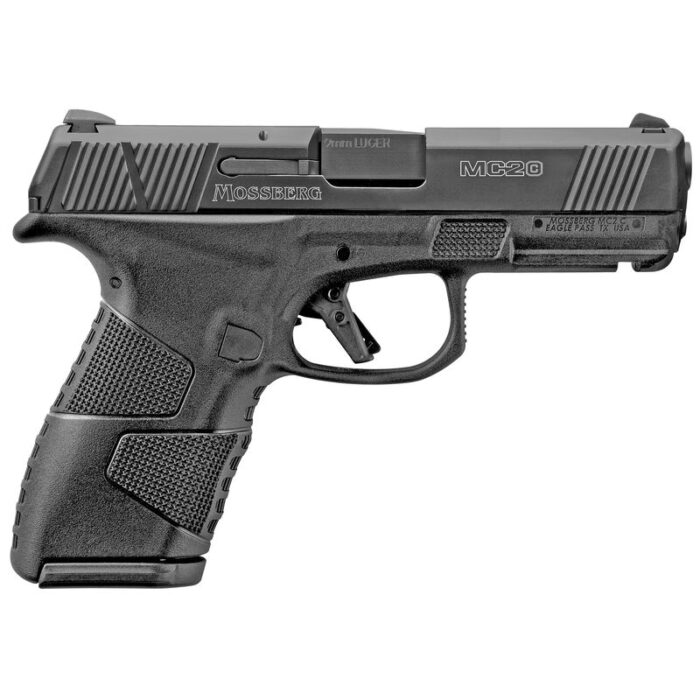 Mossberg MC2c 9mm Luger Compact Semi Auto Pistol 3.9" Barrel 10 Rounds 3-Dot Sights Black Polymer Frame/Black DLC Slide Finish - Image 1