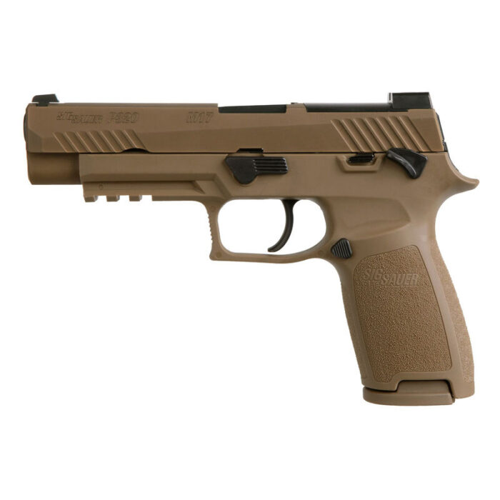 SIG Sauer P320-M17 Full Size Semi Auto Pistol 9mm Luger 4.7" Barrel 17/21 Rounds SIGLITE Sights Manual Safety Coyote Tan Finish - Image 1