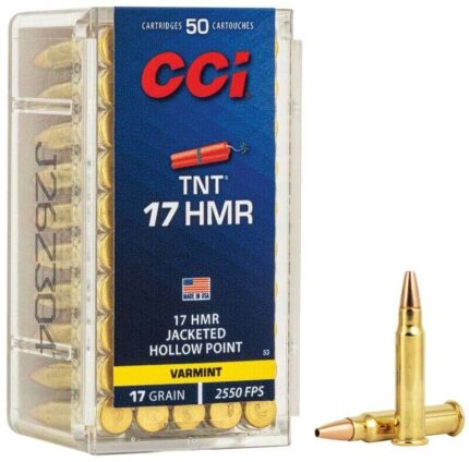 CCI TNT 17 HMR 17 Grain Ammo - Varmint Jacketed Hollow Point 2550 fps