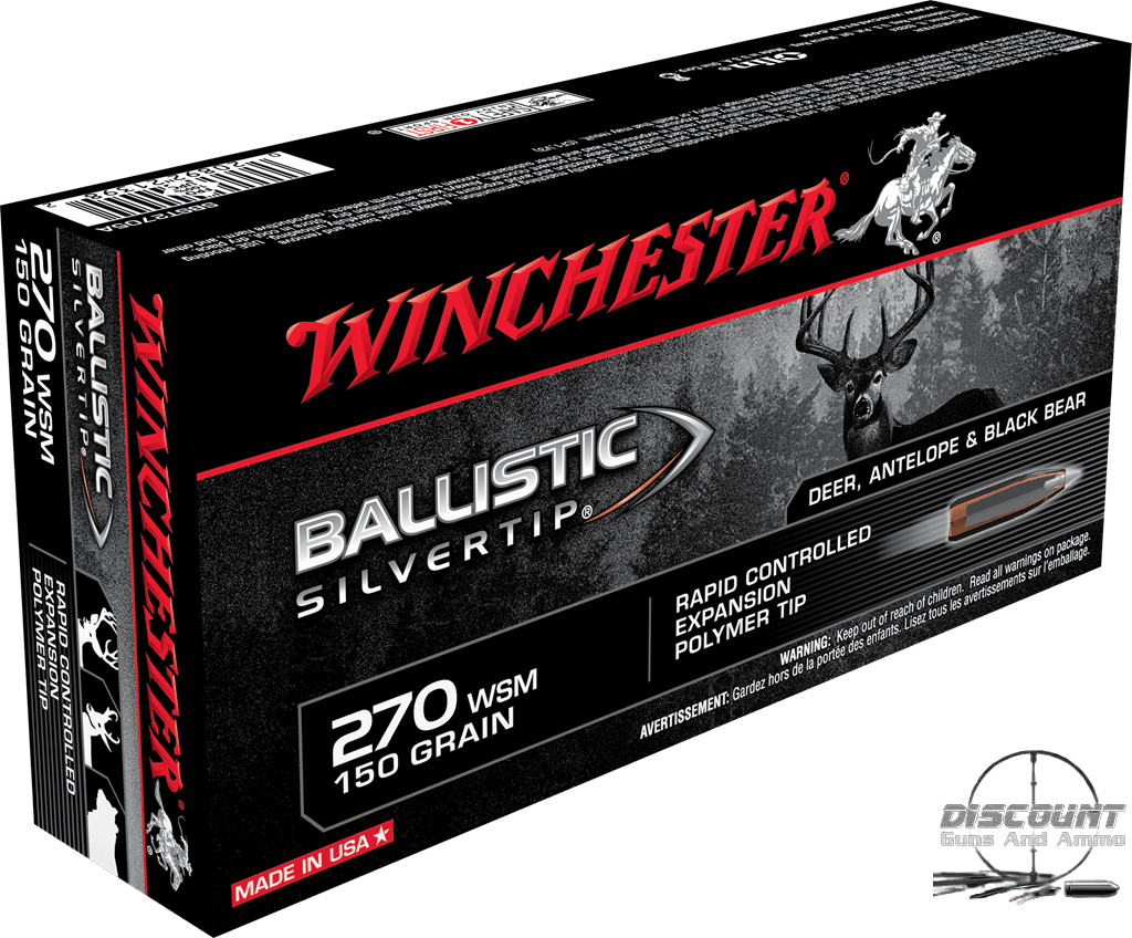 Winchester 270 WSM 150 Grain Ballistic Silvertip 100 RDS