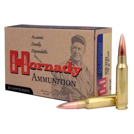HORNADY Match 308 Win 178Gr BTHP Rifle Ammo 200 Rounds (8105)